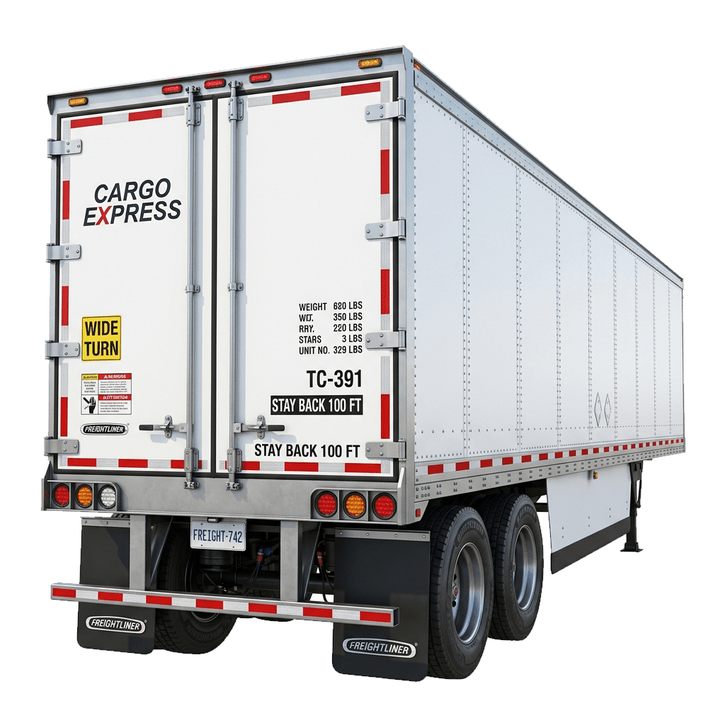 Commercial Freight Truck Rear Trailer
